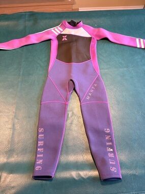 Manta Girls' Pink & Purple Full surfing boating skiing tubing Wetsuit XXL